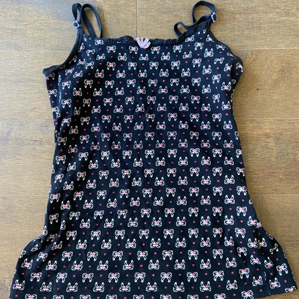 Intimo Black Sleepwear with Bow Pattern